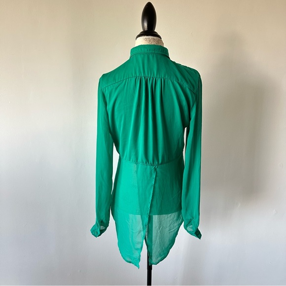 Free People Semi Sheer Long Sleeve Blouse Small - Picture 9 of 15